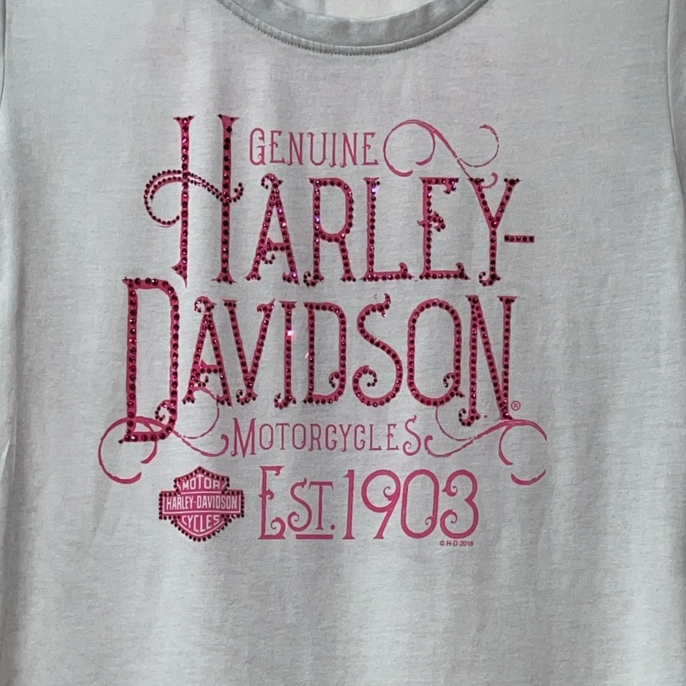 Harley Davidson Shirt XL Pink Rhinestone - Picture 5 of 5